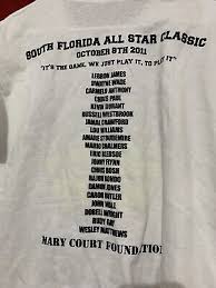 2011 South Florida All-Star Classic T-shirt John Wall Lebron Dwayne Durant  Back