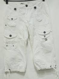 Black And White Cargo Pants Womens Suko Jeans Womens Cargo Capri Pants White 100 Cotton 10 Pockets Size 7 Women Cargos Suko Jeans Capri Pants