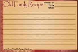 Old Family Printable Recipe Card Printable Recipe Cards Recipe Cards Recipe Cards Printable Free