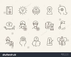 Brain Work Line Icon Set Human Head Gear Psychologist Office Psychology Concept Can Be Used For Topics Like Psychoanaly Line Icon Icon Set Icon Set Vector