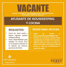 Les invitamos a leernos y conocer además, los permisos adicionales. Cobre Panama Auf Twitter Te Estamos Esperando Cobrepanama Tiene Disponibles Las Vacantes De Ayudante De Housekeeping Y De Cocina Los Requisitos Son Tener Tu Carnet De Salud Verde Blanco Vigentes Y Que Tengas