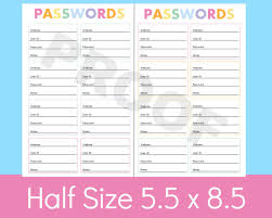 Half Size Planner Printables 5 5 X 8 5 Planner Printables Arc Planner Pages Password Organizer Half Size Planner Printables Planner Pages Printable Planner