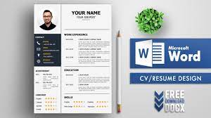 Download free resume templates for microsoft word. Professional Resume Design Template In Ms Word Word Cv Template Youtube