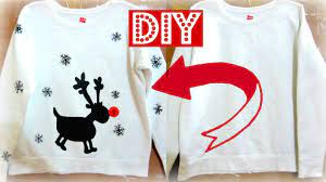 How To Make A Christmas Sweatshirt Diy Christmas Gift Diy Christmas Shirts Diy Sweatshirt Christmas Sweatshirts Diy