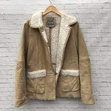 Womens Leather Jacket Small Sherpa Fleece Lined Pacific Trail Tan Outdoor Wear Pacifictrail Jacket Cas In 2021 Leather Jackets Women Outdoor Wear Outdoor Wear Women