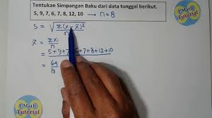 Tutorial Cara Mudah Menentukan Dan Menghitung Simpangan Baku Atau Deviasi Standar Suatu Data Tunggal Youtube