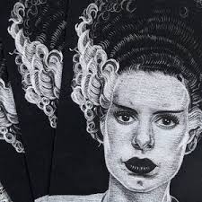 DIGITALER DOWNLOAD Braut von Frankenstein Monster Paar Liebesfoto Vintage  Horror Retro 1930er Jahre Seltsam Gothic Halloween Elsa Lanchester