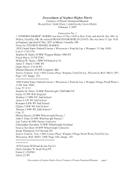 Descendants of Stephen Higbee Harris