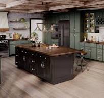 Shaker Slim Green Kitchen Cabinets (RTA) | Modern Colonial