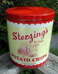 Vintage Sterzing S Potato Chip Tin Tri Some Potato Chips Chips Tin