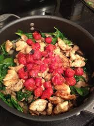 Spinach Kale Mushroom Tomato And Chicken Saute Paleo Friendly Recipe Workout Food Cooking Recipes Paleo Friendly Recipes