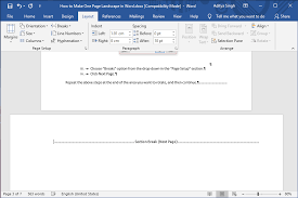 While you're in the layout menu, click on orientation > landscape. this will switch the current page and all the following pages to landscape mode. Fo3iras96vu7zm