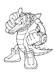 Here is a coloring page of sonic and his friends to paint online. Sonic Boom Vector The Crocodile Friend Of Sonic