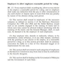 In this regard, you will potentially commit an election offence if someone posts a comment which falls within the scope of corrupt practice. Lawyers For Liberty On Twitter Dear Malaysian Voters Pls Take Time Off With No Fear Under Section 25 Election Offences Act 1954 All Employers Must Allow Their Employees A Reasonable Period For