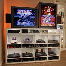 Awesome Crt Gaming Setup Retro Games Room Small Game Rooms Video Game Decor