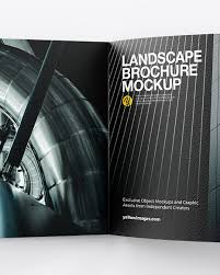 Poster mockup is a professional website of high quality poster mockups offered for free to the creative designers around the world. Landscape Brochure Mockup In Stationery Mockups On Yellow Images Object Mockups