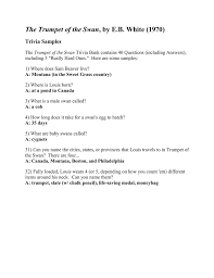May 14, 2021 · boston quizzes & trivia we have more than a feeling that you might just adore our tremendous quizzes about boston. The Trumpet Of The Swan Trivia Samples