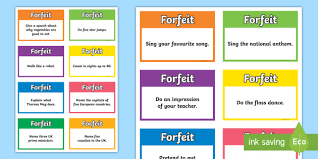 Omg these are so cool thanks were not bored any. Party Game Forfeits Forfeit Ideas For Kids