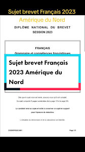 sujet brevet 2023 francais centre étranger｜Recherche TikTok