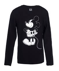 Black And White Long Sleeve Top Mens Iceberg Mens Long Sleeved Top With Print Of Mickey Mouse Long Sleeve Tops Men Long Sleeve Tops Tops