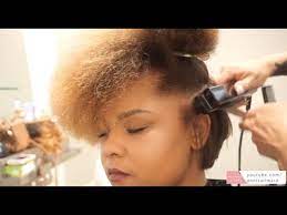 Secure the strand between the plates and slide down, rotating the iron half a turn all the time. Flat Iron Cut On Short Natural Hair Tutorial Youtube