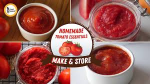 Big batches of tomato sauce and tomato paste come in very handy all year long. Homemade Tomato Essentials Make Store Recipes By Food Fusion Youtube
