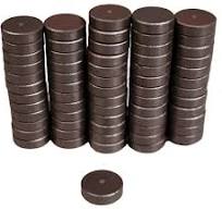 Creative Hobbies 100 Pcs Industrial Ceramic Circle Magnets 11/16 Inch Flat  - 18mm Round Disc - 3/16" Thick - Ferrite Magnets Bulk for Crafts, Science  ...
