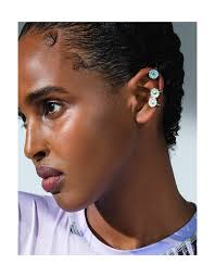 Georg Jensen Daisy Small Single Ear Cuff Blue