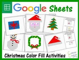 Christmas Mystery Pictures Fill Color Activity For Google Sheets Pixel Art Mystery Pictures Christmas Mystery Pictures Microsoft Excel