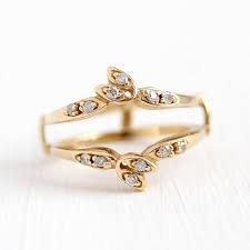 Sale Diamond Wedding Jacket Size 6 5 Engagement Ring Etsy Yellow Gold Diamond Wedding Band Wedding Ring Jackets Engagement Ring Enhancers