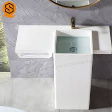 china solid cylinder pedestal sink