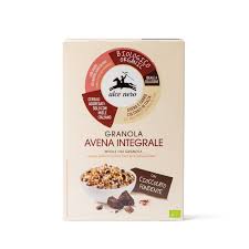 Muesli con granella di nocciole caramellata, fiocchi di avena caramellata, fiocchi di soia, rice crispies caramellato e gocce di cioccolato fondente. Granola Di Avena Integrale Con Cioccolato Fondente Biologica Biscotti Granole E Snack Dolci Alce Nero