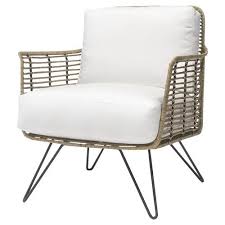 Palecek Hermosa Coastal Beach Metal Frame Cushioned Seat Outdoor Lounge Chair Lounge Chair Outdoor Retro Dining Chairs Coastal Bedrooms
