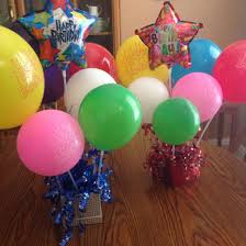 And balloons always make for a festive atmosphere…even better, when they're bargain balloons! Dollar Tree Birthday Centerpieces Total Cost 10 For Two The Only Thing Not Fro Bridal Shower Decorations Diy Cheap Birthday Decorations Christening Balloons