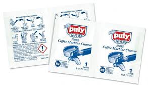 Run one cycle and let it sit. Puly Caff Cleaner Sachets X 10