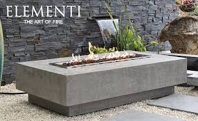Rectangular natural gas fire pit. Amazon Com Elementi Hampton Outdoor Table 56 Inches Fire Pit Patio Heater Concrete Firepits Outside Electronic Ignition Backyard Fireplace Cover Lava Rock Included Natural Gas Garden Outdoor