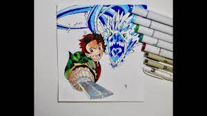 Tanjiro shares his japanese and english voice actors with sieg, the protagonist of fate/apocrypha. Speed Drawing Tanjiro Water Dragon Demon Slayer Youtube