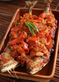 Seafood murah meriah bagan percut medan wisata kuliner. Fish Top With Hot Chilli Peppers Ikan Sambal Belado Spicy Recipes Seafood Dishes Seafood Recipes