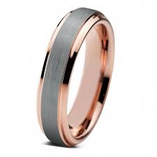 Tungsten Wedding Band Mens Wedding Ring Rose Gold Anniversary Band Grooms Ring 4mm Man Rose Gold Engagemen Groom Ring Mens Wedding Bands Tungsten Wedding Bands