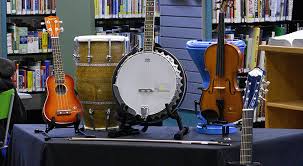 An assortment of musical instruments in an istanbul music store. Borrow A Musical Instrument Toronto Public Library