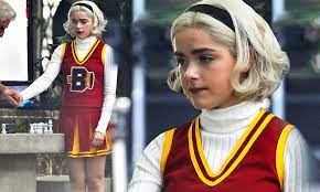 Kiernan Shipka dons cheerleader uniform on the set Of Chilling Adventures  of Sabrina in Vancouver | Daily Mail Online