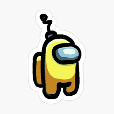 Among Us Yellow With Antenna Sticker By Elizabeth Harrell In 2020 Girl Stickers Cute Stickers Aesthetic Stickers