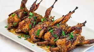 Asian Style Roasted Quail Recipe Main Dishes With Quail Sauce Sesame Seeds Garlic Chili Sauce Dark Sesame Oil Roasted Quail Quail Recipes Cooking Recipes