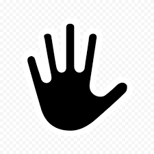 Hd Black And White Stop Hand Silhouette Icon Symbol Png Hand Silhouette Black And White Icon
