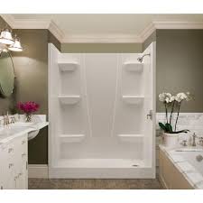 Aquatic A2 30 In X 60 In X 76 In 4 Piece Shower Stall In White 6030csr Aw The Home Depot Shower Wall Kits Alcove Shower Kits Shower Units