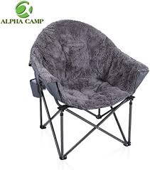 New Alpha Camp Deluxe Plush Dorm Chair Oversized Moon Saucer Chair Supports 350 Lbs Portable With Carry Bag Living Roo Saucer Chairs Moon Chair Butterfly Chair