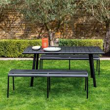 Darwin Black Metal 6 Seat Garden Dining Set Buy Now At Habitat Uk Metal Garden Table Garden Chairs Metal Wooden Garden Table