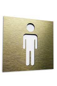 Gold Aluminium Male Bathroom Wall Door Sign Men Restroom Sticker Wc Toilet Signage Plaque Bathroom Signs Toilet Signage Restroom Sign