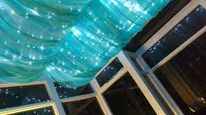 Conservatory Lighting Fairy Lights Plus Voile And Curtain Wire Plus A Bit Of Sewing Conservatory Interior Diy Conservatory Conservatory Roof Blinds