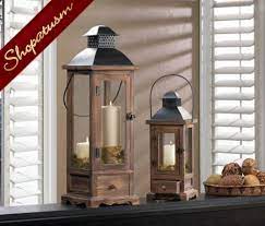 This small rustic steeple lantern is 9½ x 8 x 17½. 48 Centerpieces Small Wood Candle Lanterns Rustic Pine Wood